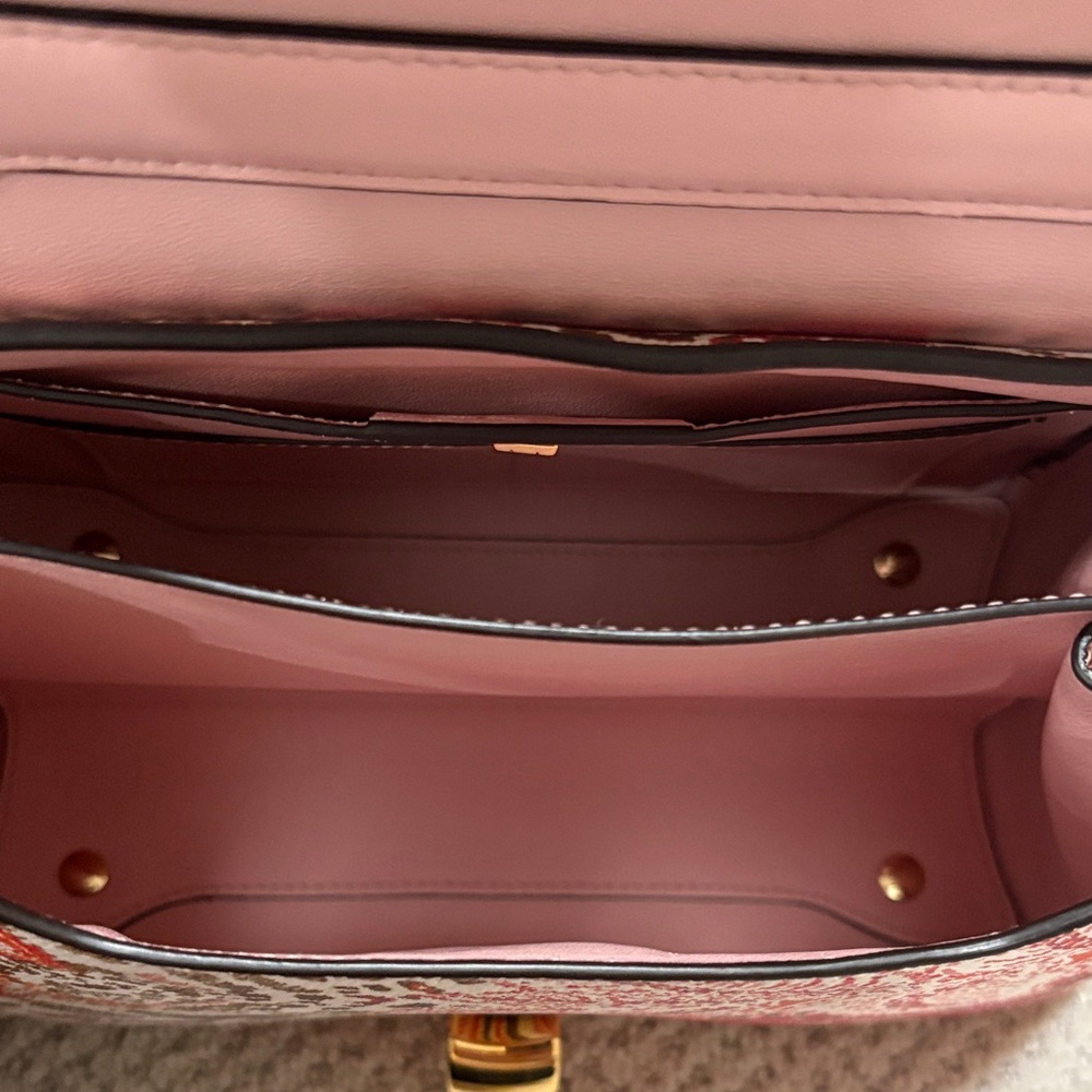 Salvatore Ferragamo Pink Floral & Animal-Print Top Handle Satchel - Picture 12 of 16